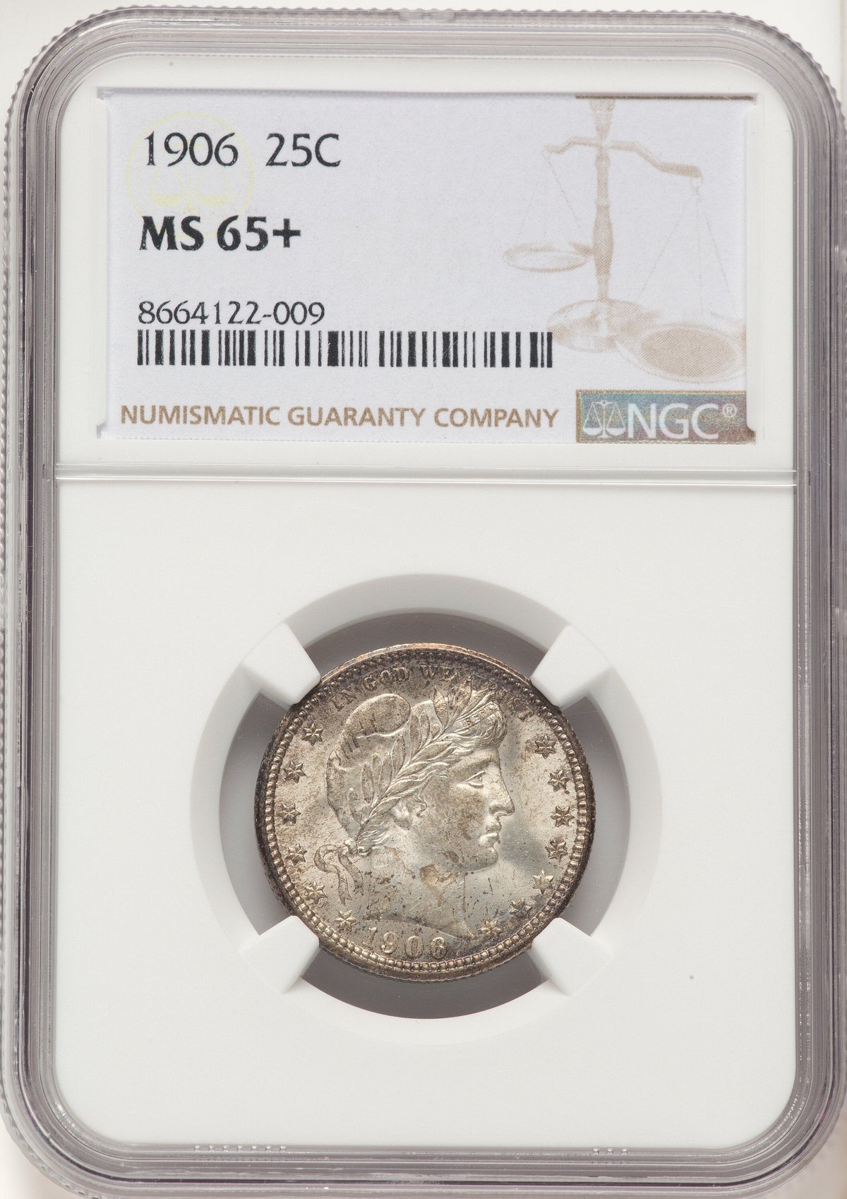 1906 25C Barber Quarter NGC MS65+