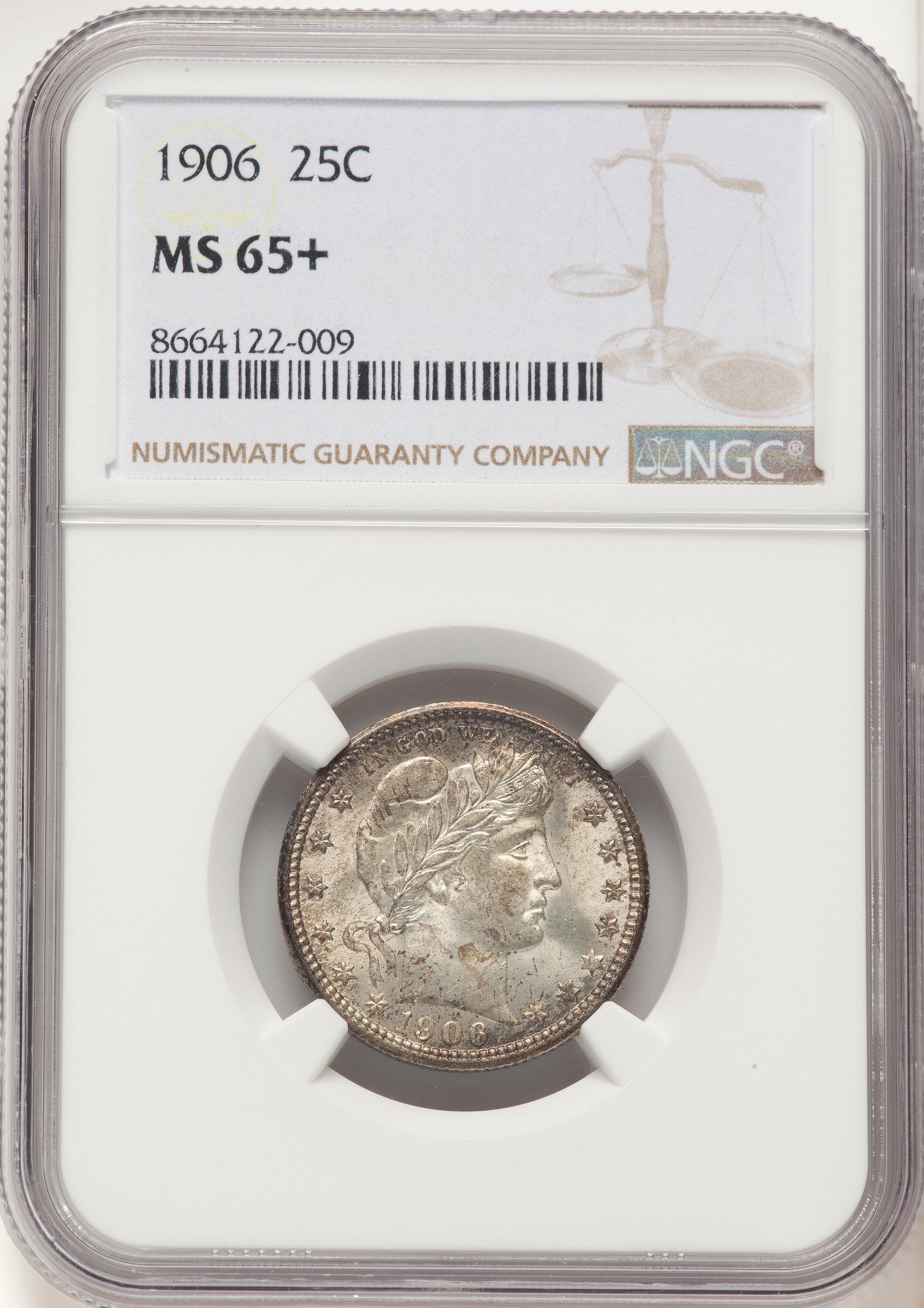 1906 25C Barber Quarter NGC MS65+