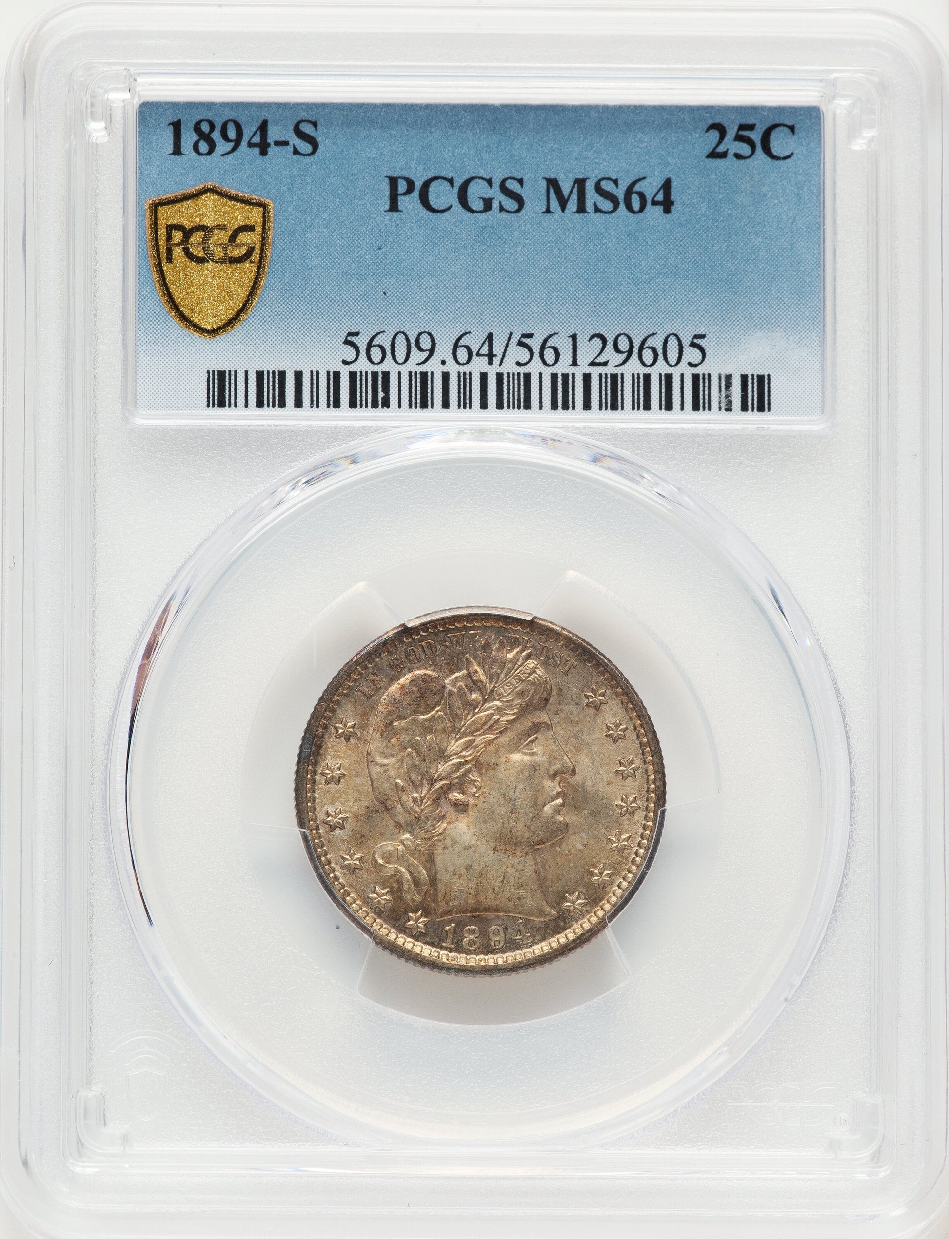 1894-S 25C Barber Quarter PCGS MS64