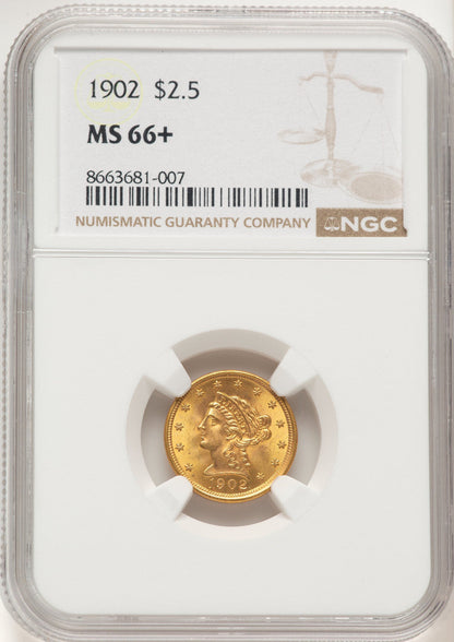 1902 $2.50 Liberty Quarter Eagle NGC MS66+