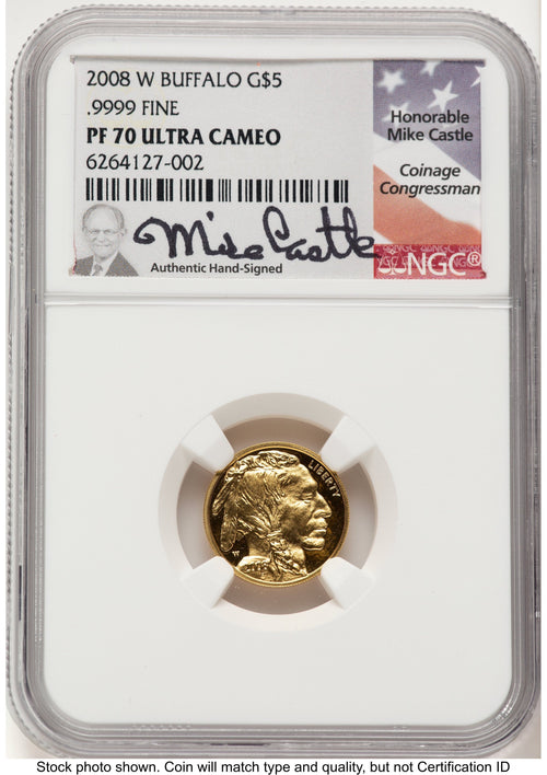2008-W Proof Gold Buffalo 1/10 oz Mike Castle NGC PF70