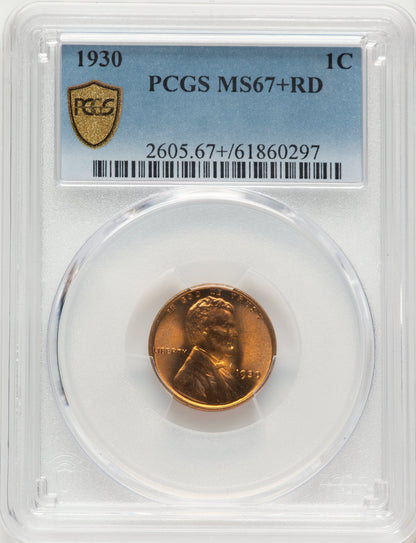 1930 1C RD Lincoln Cent PCGS MS67+