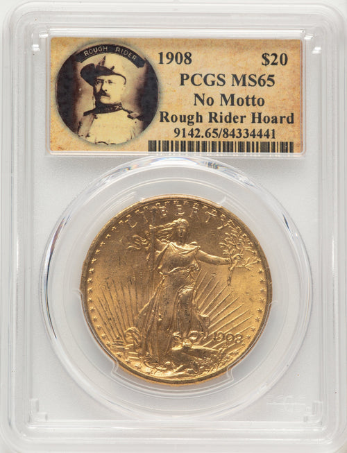 1908 $20 NO MOTTO Saint-Gaudens Double Eagle PCGS MS65