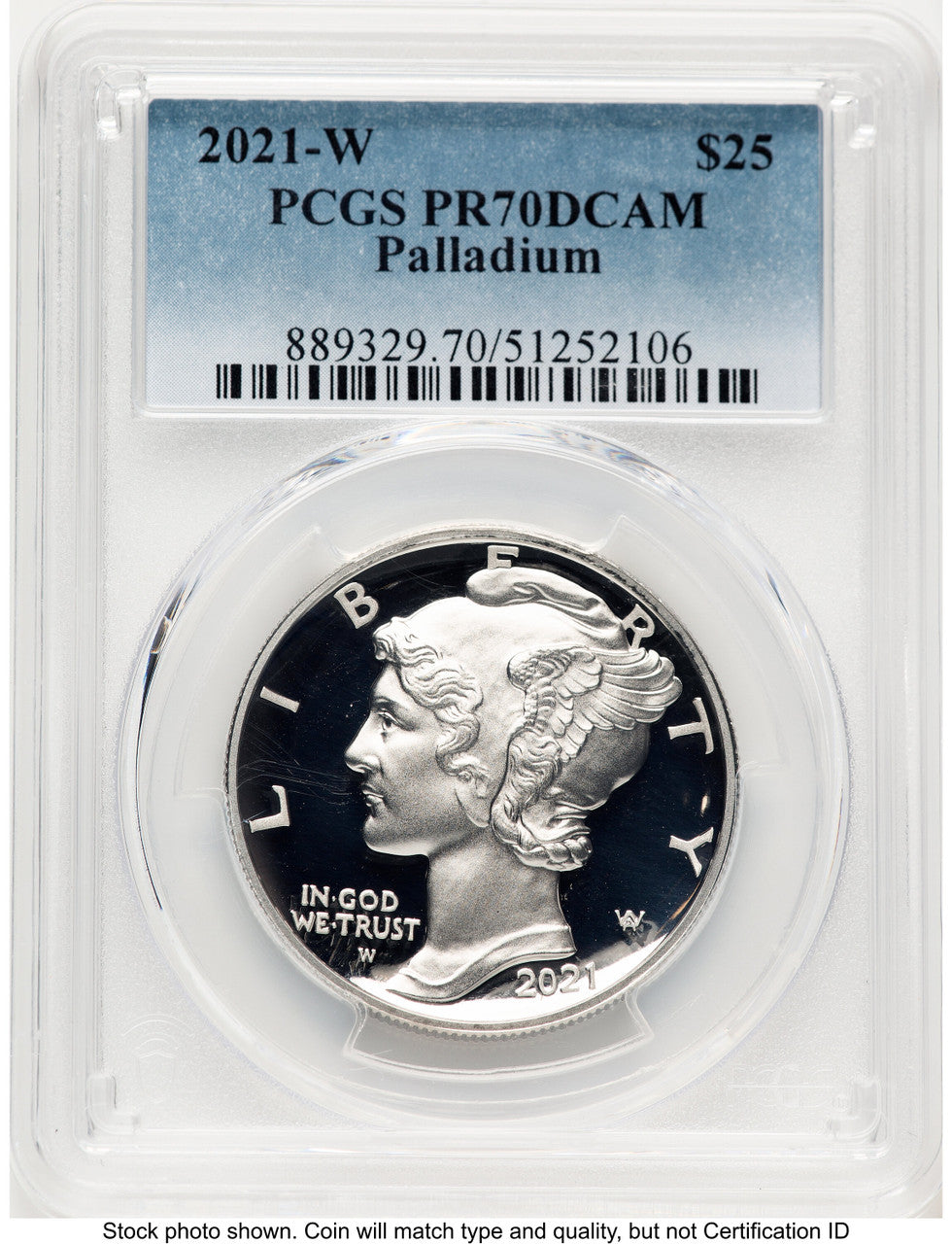 2021-W Palladium Eagle 1 oz Blue Gradient PCGS PR70 (783110002)