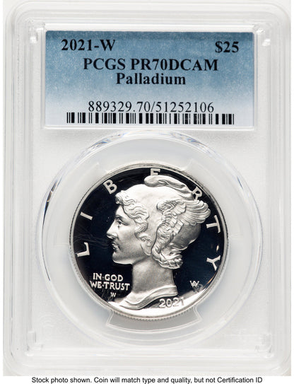2021-W Palladium Eagle 1 oz Blue Gradient PCGS PR70 (783110002)