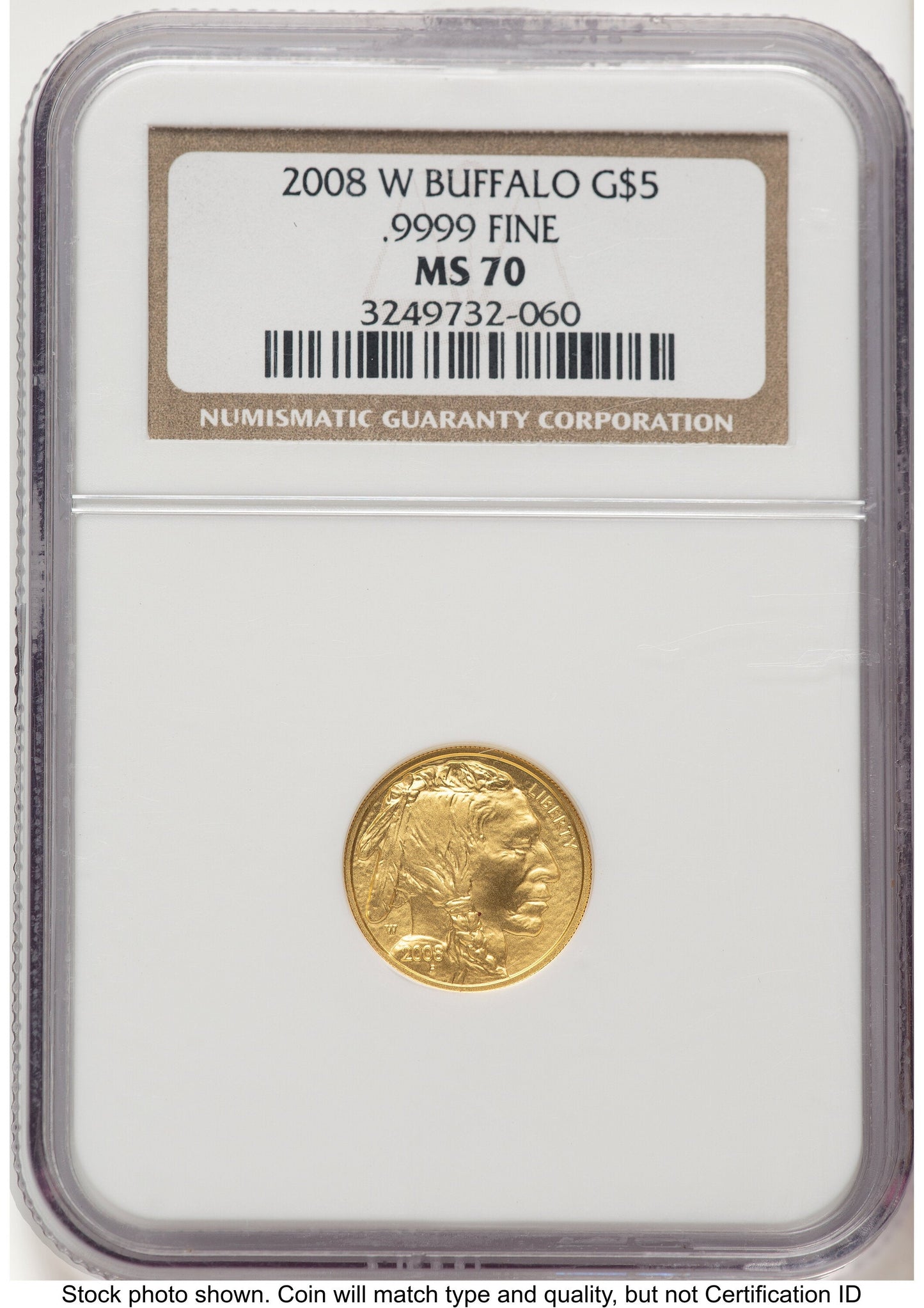 2008-W Burnished Gold Buffalo 1/10 oz Brown Label NGC MS70