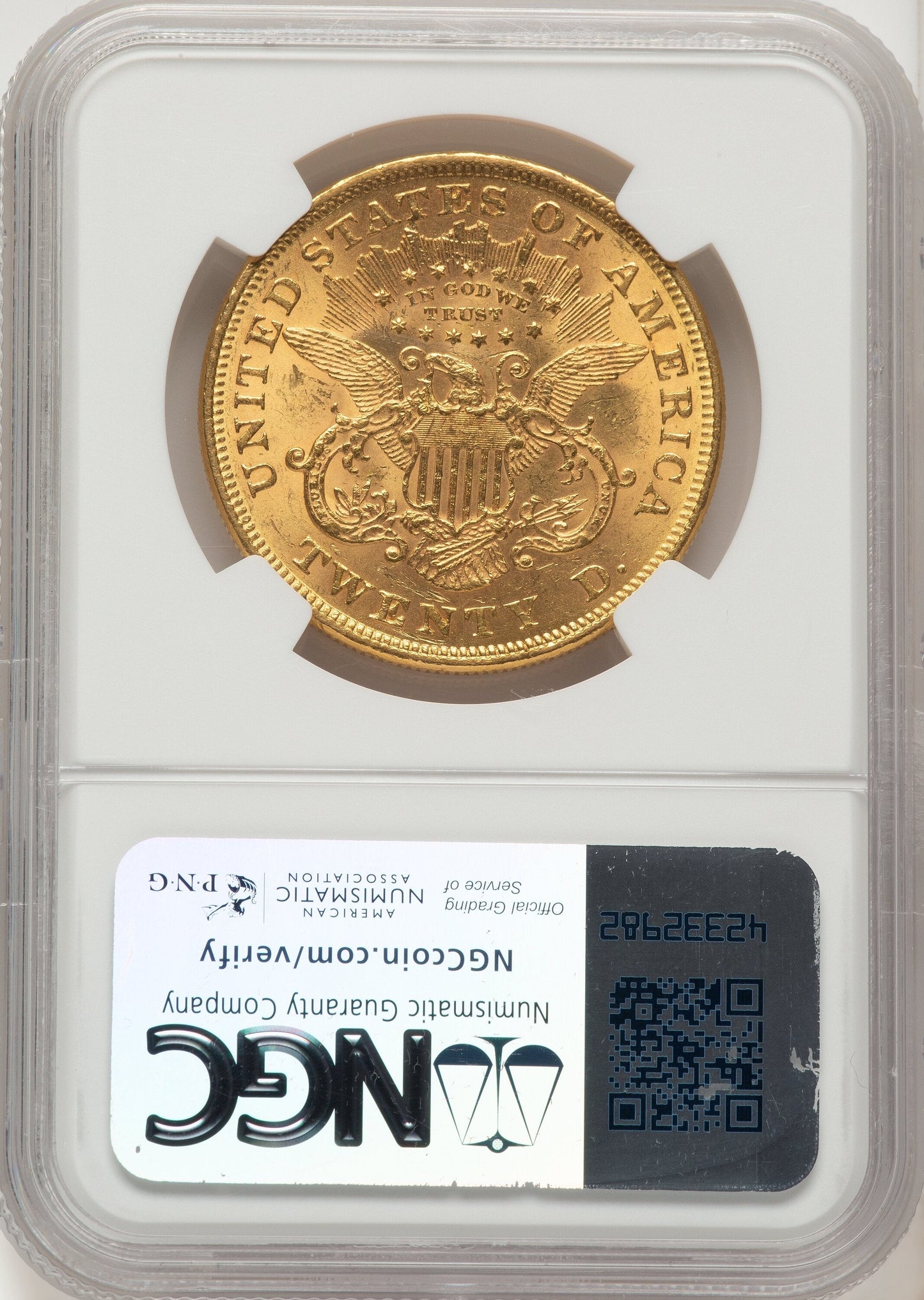 1875 $20 Liberty Double Eagle NGC MS61