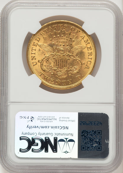 1875 $20 Liberty Double Eagle NGC MS61