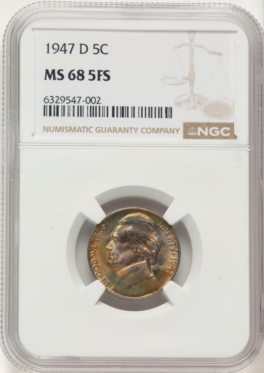 1947-D 5C FS Jefferson Nickel NGC MS68