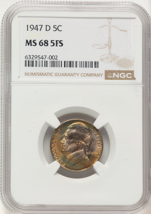 1947-D 5C FS Jefferson Nickel NGC MS68