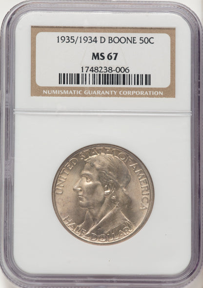 1935/34-D 50C Boone Commemorative Silver NGC MS67