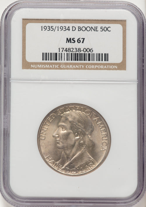 1935/34-D 50C Boone Commemorative Silver NGC MS67