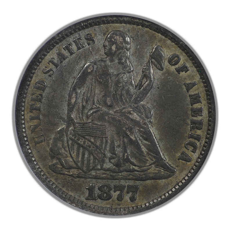 1877-CC Liberty Seated Dime 10C ANACS VF35