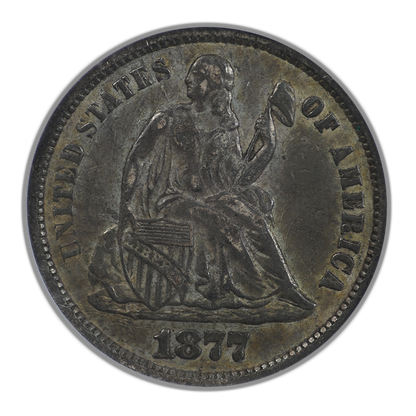 1877-CC Liberty Seated Dime 10C ANACS VF35