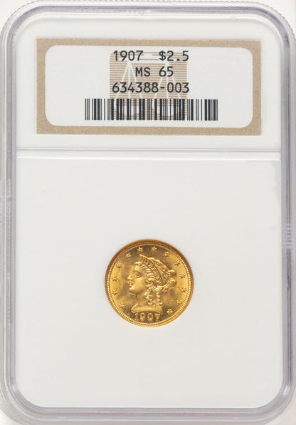 1907 $2.50 Liberty Quarter Eagle NGC MS65