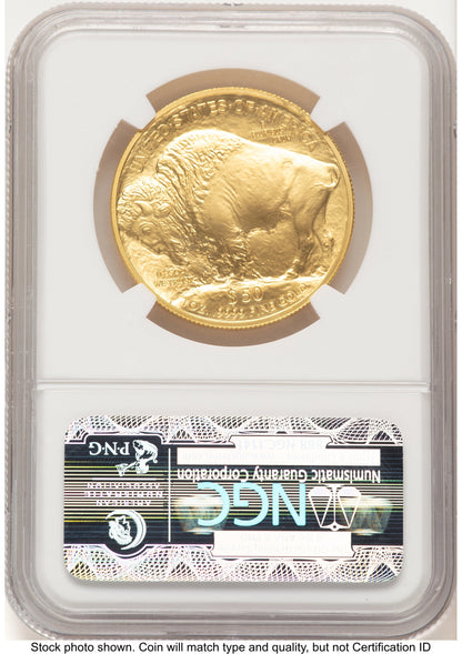 2008-W Burnished Gold Buffalo 1 oz Brown Label NGC MS70