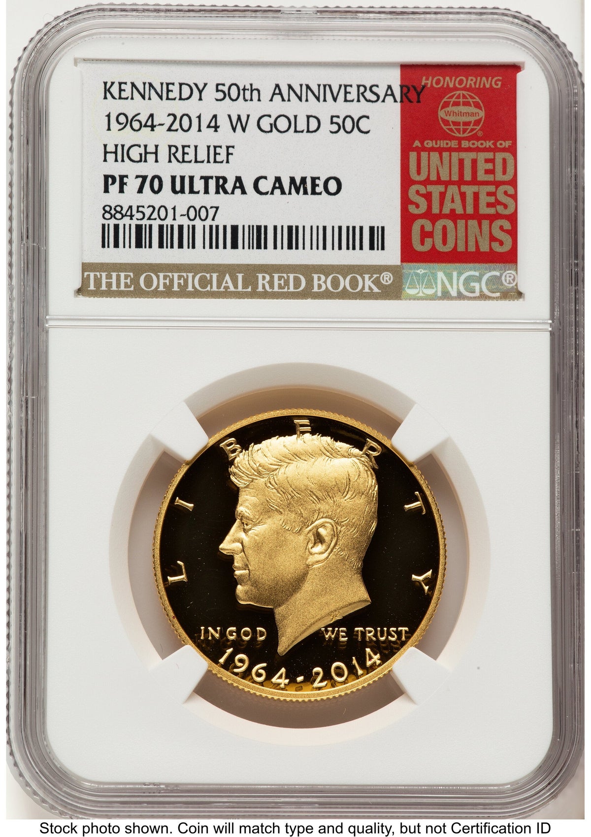 2014-W 50C Gold JFK 50th Anniversary Red Book Proof Kennedy Half Dollar NGC PR70