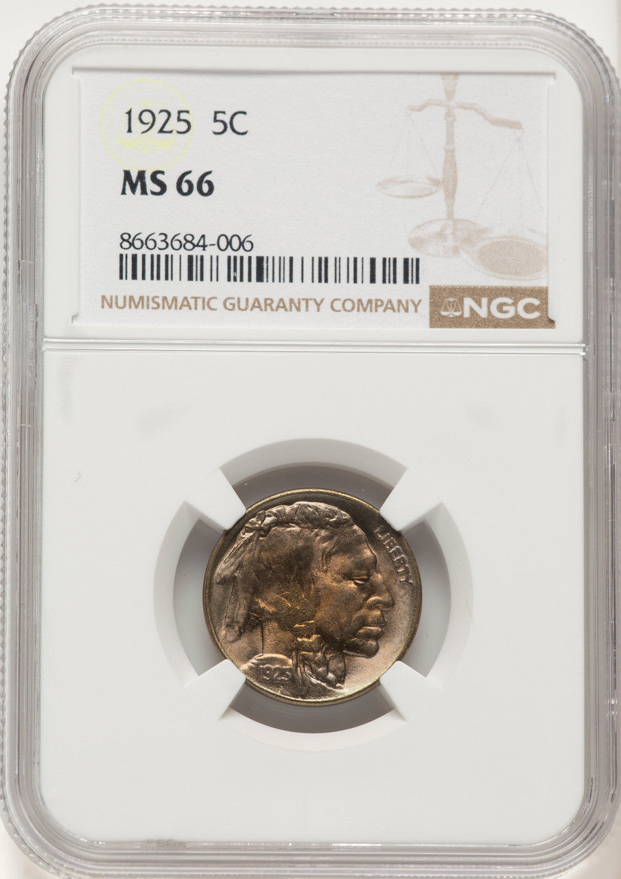 1925 5C Buffalo Nickel NGC MS66