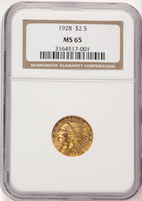 1928 $2.50 Indian Quarter Eagle NGC MS65