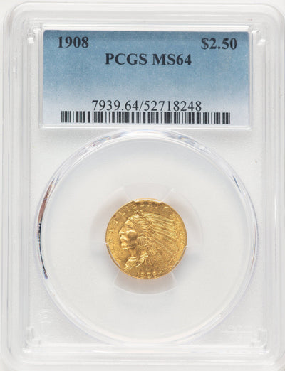 1908 $2.50 Indian Quarter Eagle PCGS MS64 (783786025)