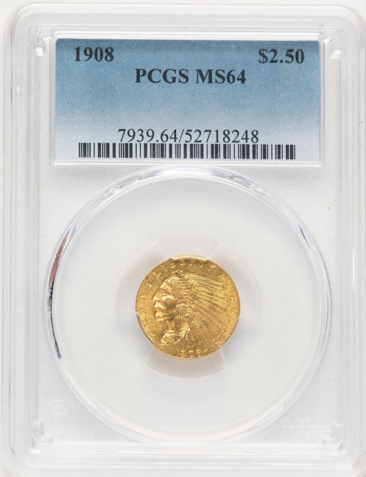 1908 $2.50 Indian Quarter Eagle PCGS MS64 (783786025)