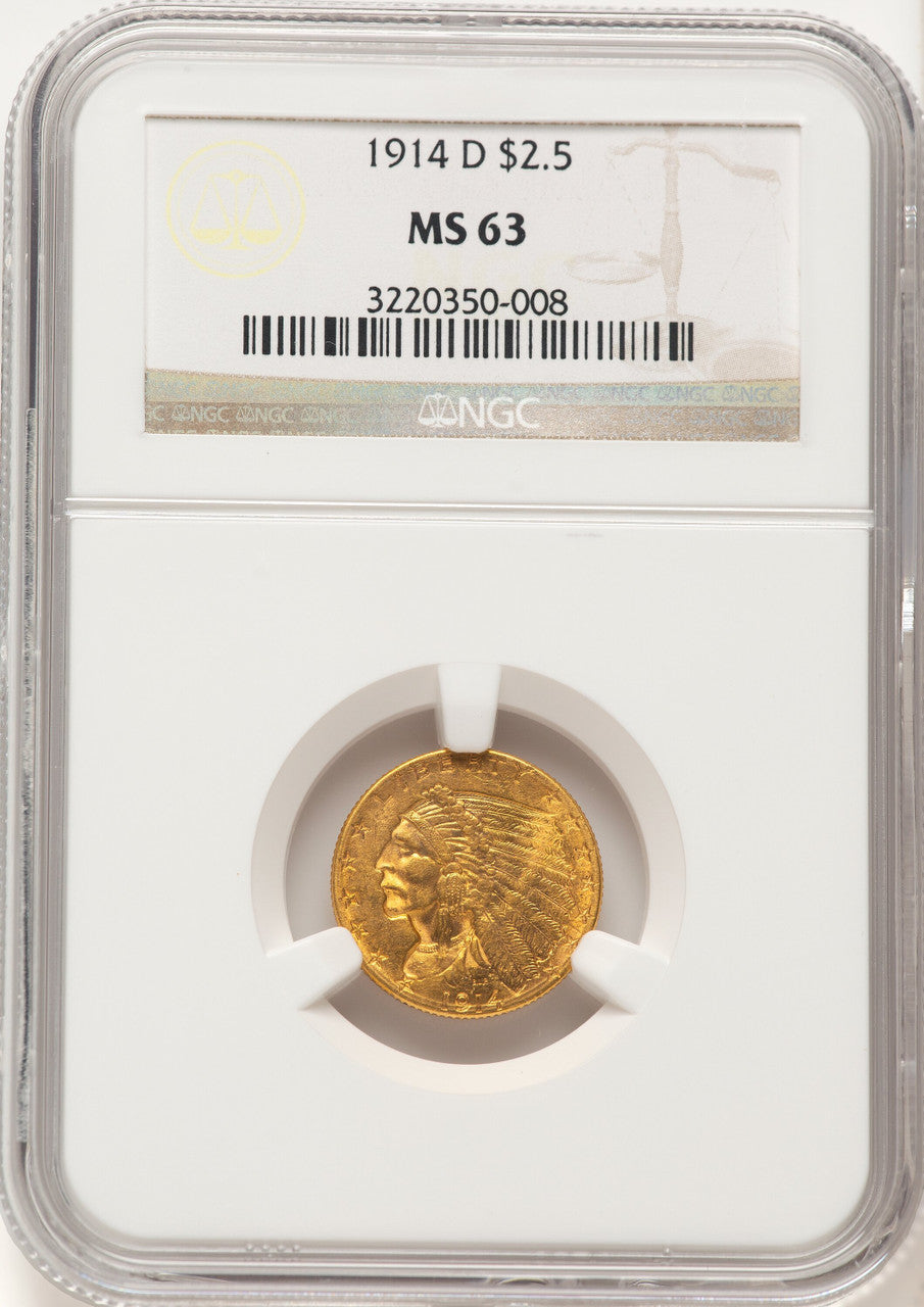 1914-D $2.50 Indian Quarter Eagle NGC MS63 (783786029)