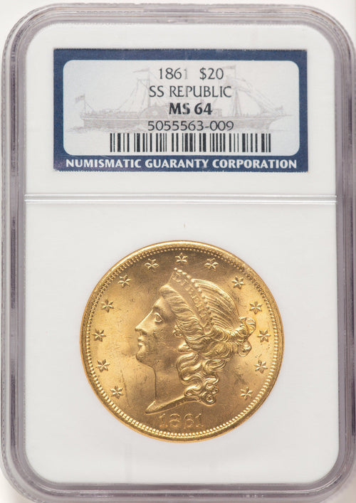 1861 $20 Liberty Double Eagle NGC MS64