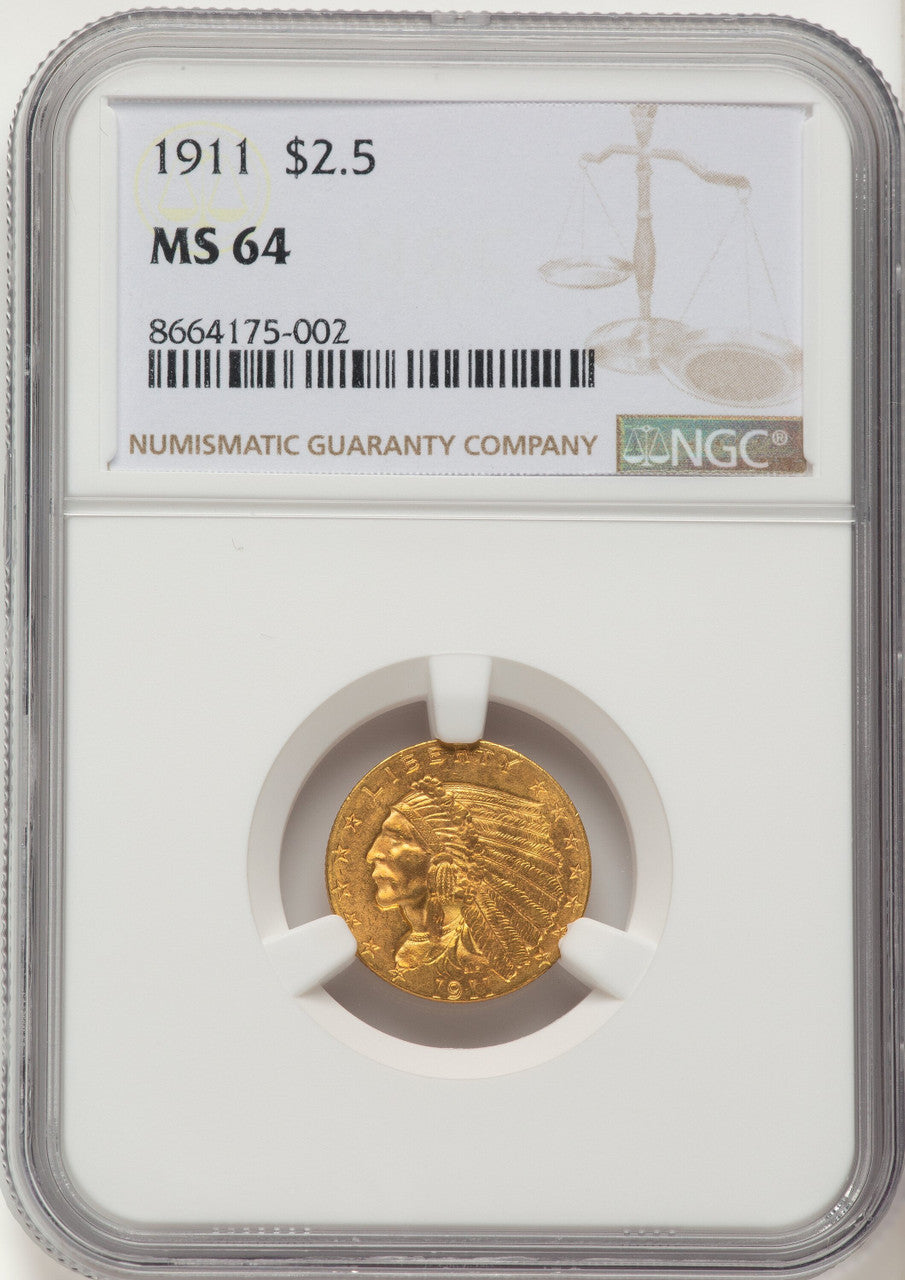 1911 $2.50 Indian Quarter Eagle NGC MS64