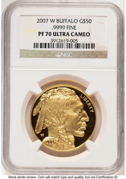 2007-W Proof Gold Buffalo 1 oz Brown Label NGC PF70