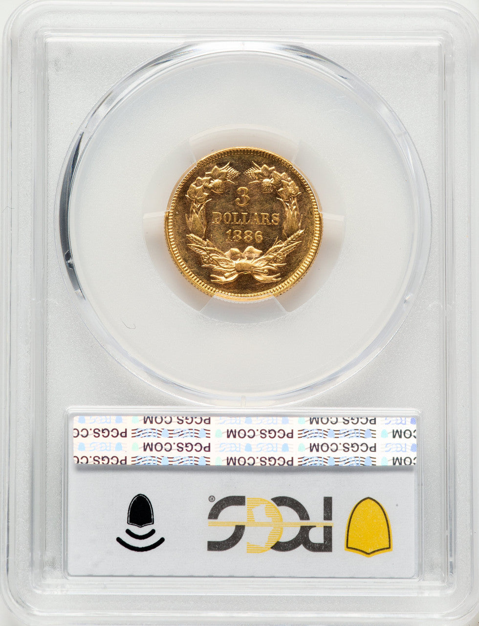 1886 $3 PL Three Dollar Gold Pieces PCGS MS61