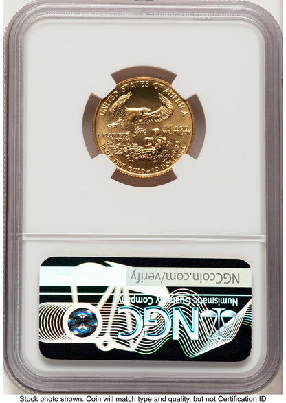 1986 Gold Eagle 1/4 oz Brown Label NGC MS70