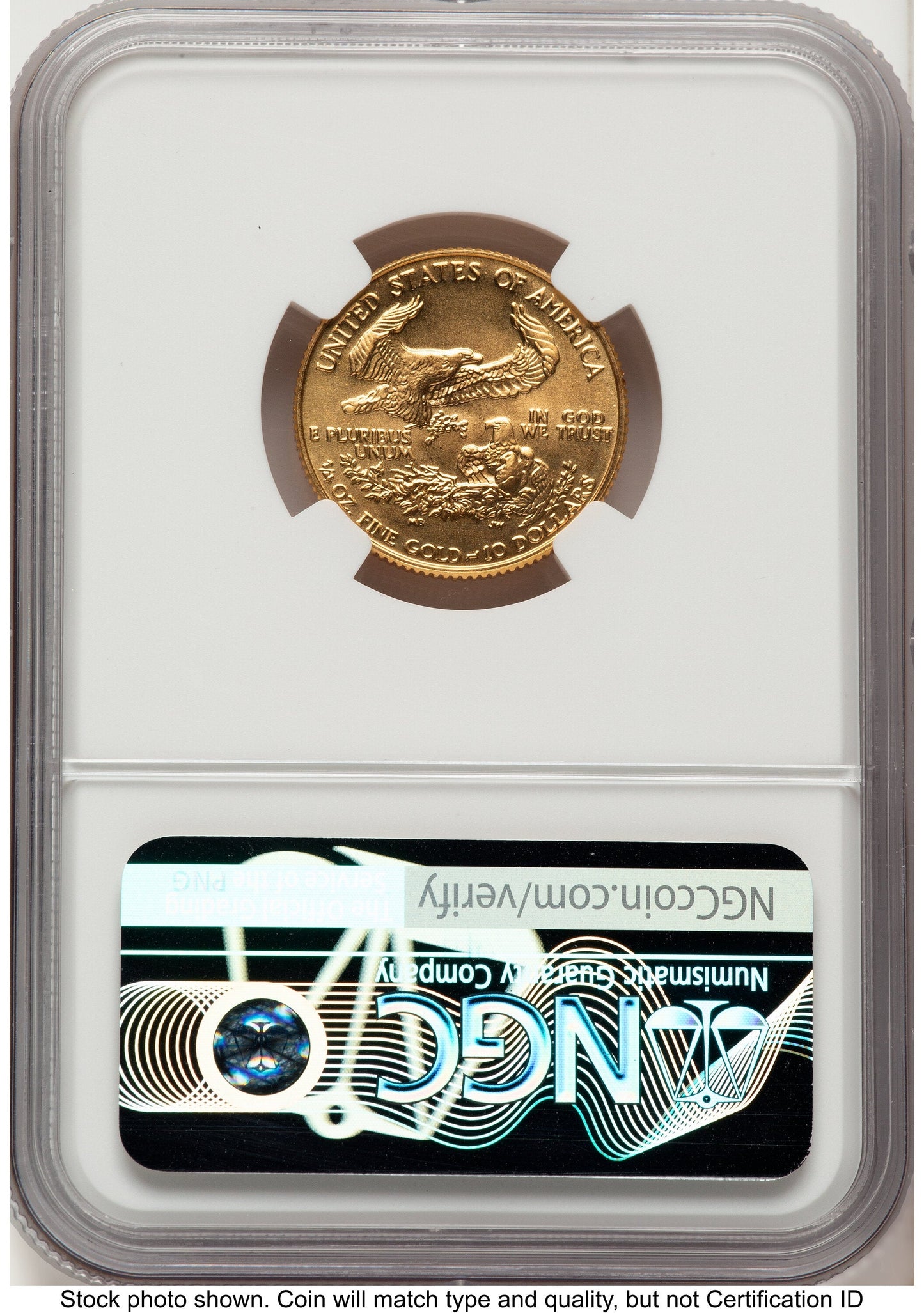 1987 Gold Eagle 1/4 oz Brown Label NGC MS70