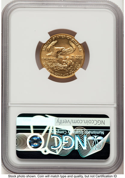 1987 Gold Eagle 1/4 oz Brown Label NGC MS70