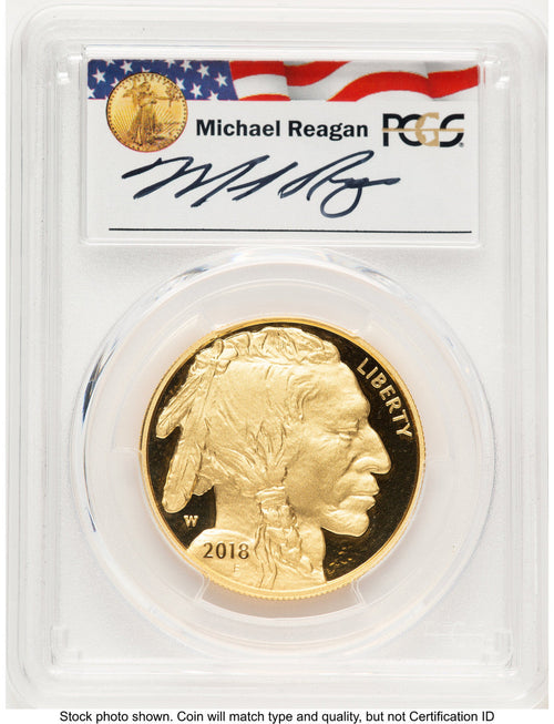 2018-W 1 oz Proof Gold Buffalo PCGS PR70 Michael Reagan