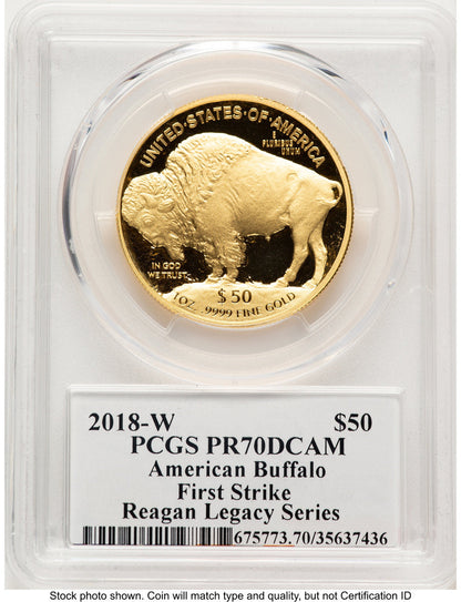 2018-W 1 oz Proof Gold Buffalo PCGS PR70 Michael Reagan