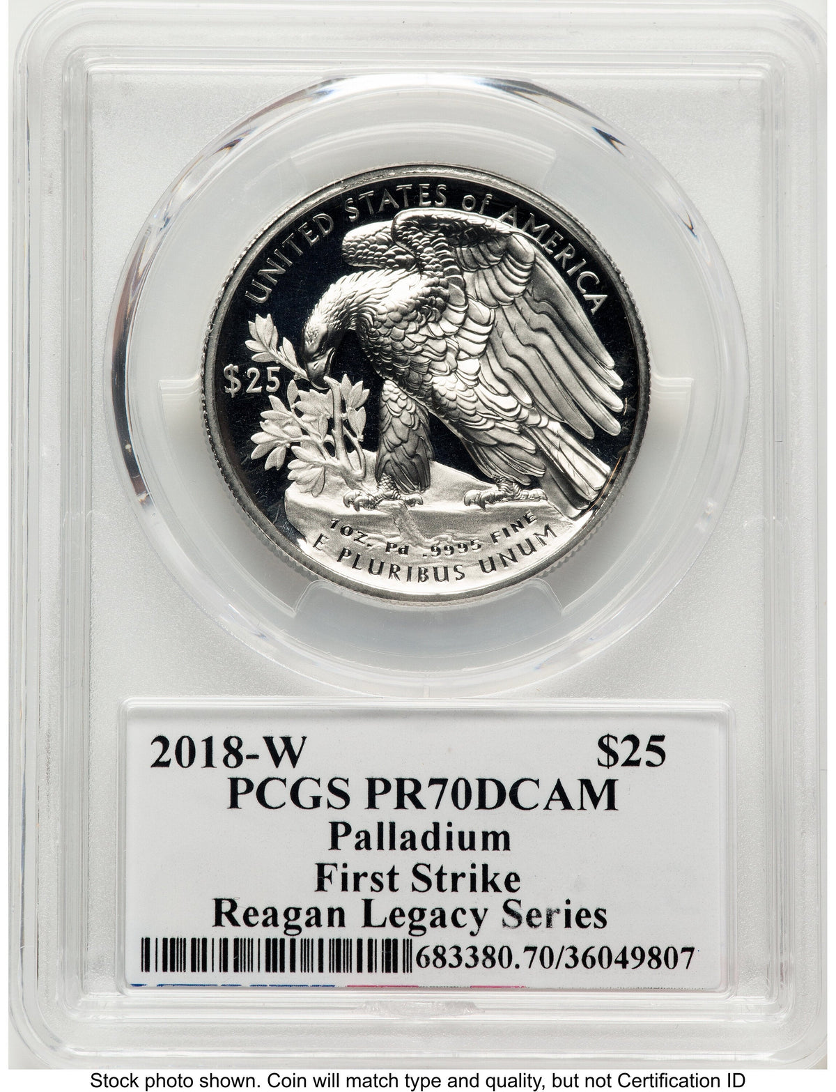 2018-W Palladium Eagle 1 oz FS Reagan Legacy Series Michael Reagan PCGS PR70