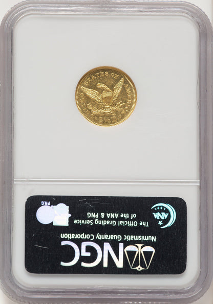 1843 $2.50 Liberty Quarter Eagle NGC AU58 (783972019)
