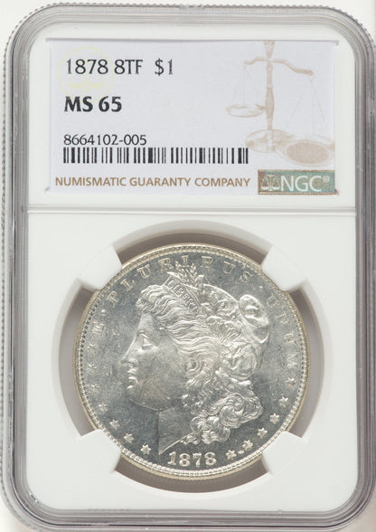 1878 8TF Morgan Dollar NGC MS65