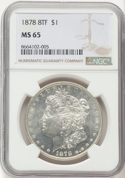 1878 8TF Morgan Dollar NGC MS65
