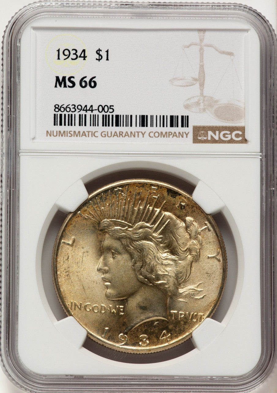 1934 Peace Dollar NGC MS66