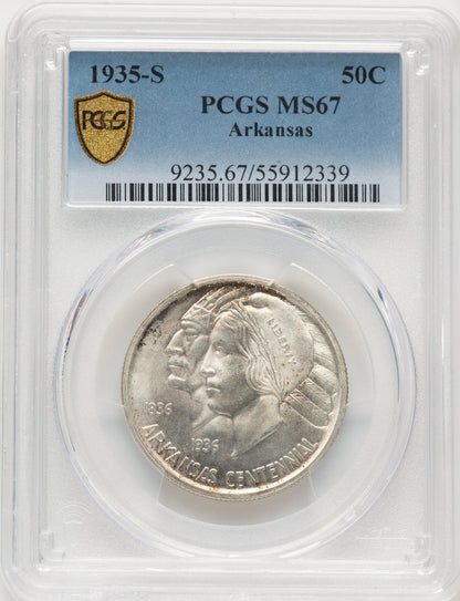 1935-S 50C Arkansas Commemorative Silver PCGS MS67