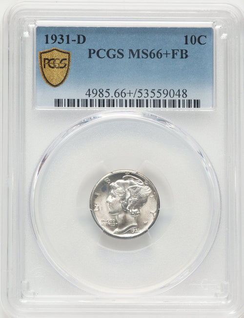 1931-D 10C FB Mercury Dime PCGS MS66+
