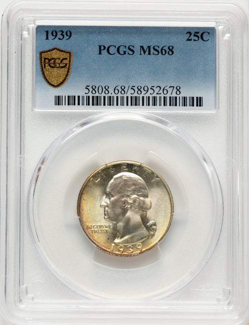 1939 25C Washington Quarter PCGS MS68