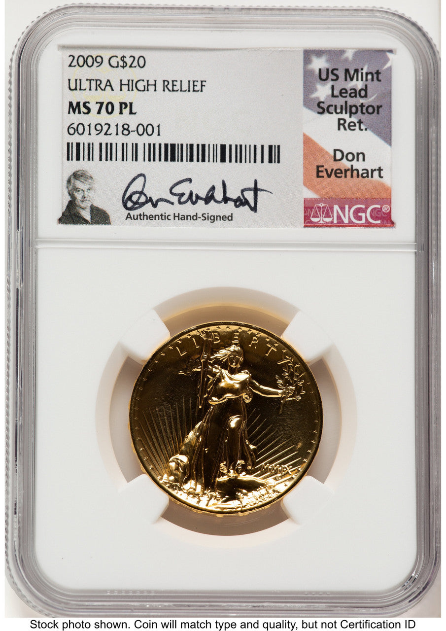 2009 $20 Gold Ultra High Relief NGC MS70PL Don Everhart