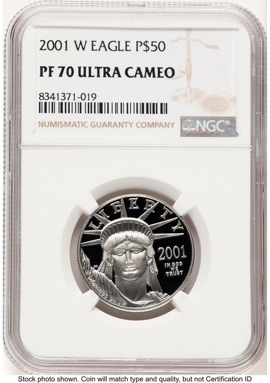 2001-W Proof Platinum Eagle 1/2 oz Brown Label NGC PF70 (784188009)
