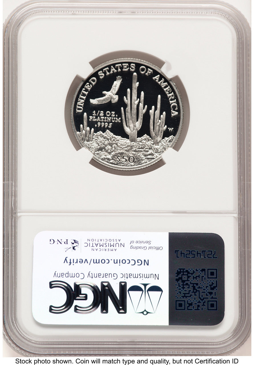 2001-W Proof Platinum Eagle 1/2 oz Brown Label NGC PF70 (784188009)