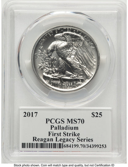 2017 Palladium Eagle 1 oz FS Reagan Legacy Series Michael Reagan PCGS MS70