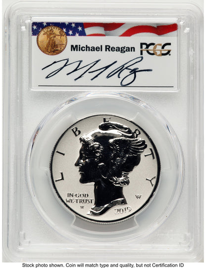 2019-W Palladium Eagle 1 oz REV Reagan Legacy Series Michael Reagan PCGS PR70