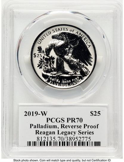 2019-W Palladium Eagle 1 oz REV Reagan Legacy Series Michael Reagan PCGS PR70