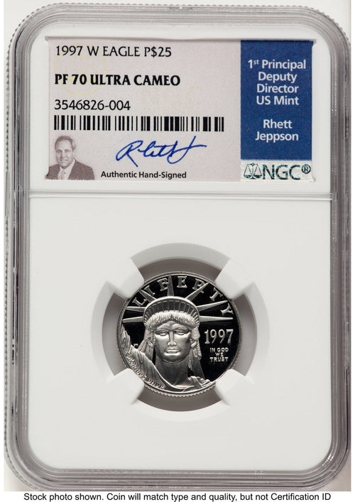 1997-W Proof Platinum Eagle 1/4 oz Rhett Jeppson NGC PF70